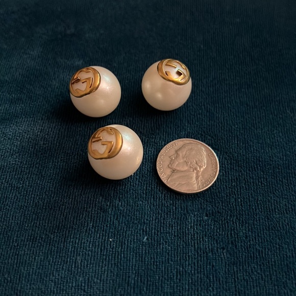 GG Gucci pearly gold buttons - Picture 7 of 9